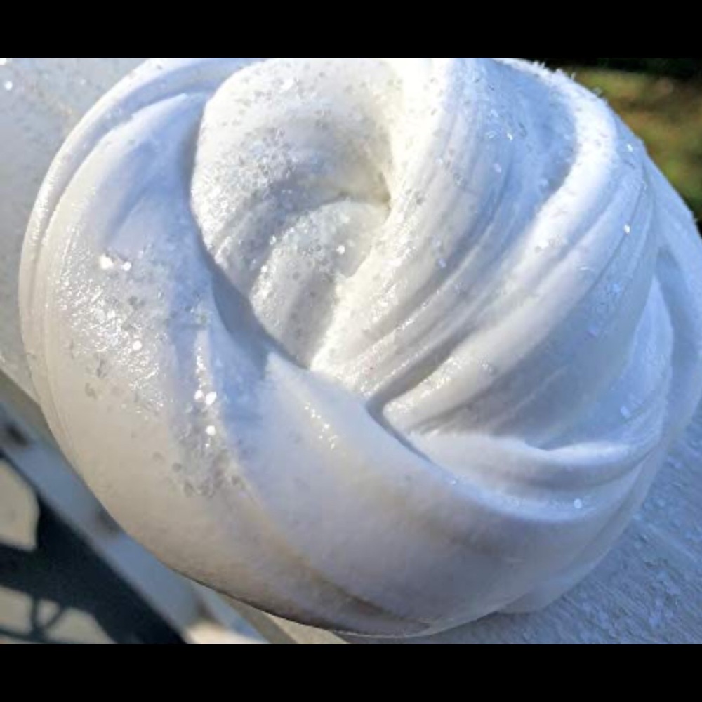 White glitter slime